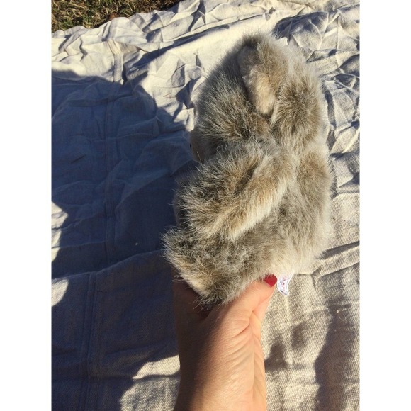 Vintage smile bear 7” 7 in stuffed animal grey gray cream 1991 90s - Picture 6 of 12